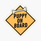 Arabada Puppy Köpek Var Araç Sticker Etiket 19CM md2