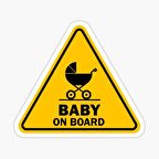 Baby On Board Arabada bebek var Araç Sticker Etiket 19CM md12