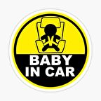 Dikkat Arabada Bebek Var Sticker oto Etiket 18cm MD2