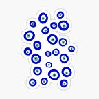 Nazar Boncuğu Yapıştırması Sticker Duvar Araba 18cm Md8