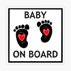 Uyarı Arabada Bebek Var Sticker oto Etiket 18cm MD10