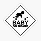 Uyarı Arabada Bebek Var Sticker oto Etiket 18cm MD118