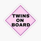 Uyarı Arabada İkiz Bebek Var Sticker oto Etiket 18cm MD11