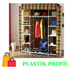 beyazpazar Bez Dolap Plastik İskelet Fermuarlı Portatif Gardırop EKOSE