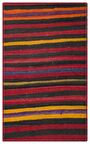 KARIŞIK RENGİ ÇİZGİLİ DESEN EL DOKUMA KİLİM PASPAS