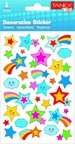 Tanex Stickers Eu Puffy Damla Etiket Kuyruklu Yıldız Serisi 5 Li Tnx-25013 (5*5 Li Paket)