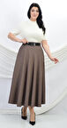 SORALLİNE KADIN KLOŞ ETEK 95 CM BOYUNDA ASTARLI KIŞLIK ETEK 779 BUKLET KAHVE