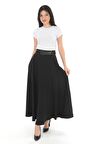 SORALLİNE KADIN KIŞLIK KLOŞ ETEK 779 SİYAH ÇİZGİLİ