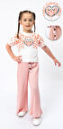 Fitilli Örme Pantolonlu Baskılı Kız Çocuk Takım MNK2120