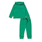 Basic Düz Kanguru Cepli Kapüşonlu Çocuk Eşofman MNK0611