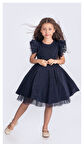 Simli Şanzelize Kız Çocuk Abiye Elbise M00669