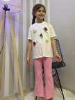 Kız Çocuk Uzun İspanyol Pantolon Kısa Kol Badi Takım M00712
