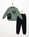 Erkek Çocuk Cep Detaylı Baskılı Eşofman Takımı M00756