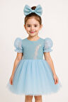 Balon Kol Pul Payet Kız Çocuk Tütü Elbise M00751