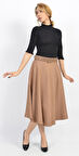 SORALLİNE KADIN KLOŞ ETEK 70 CM BOYUNDA ASTARSIZ KIŞLIK 780 VİZON