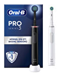 Oral-B Pro 3 3900 Siyah Beyaz 2'li Şarj Edilebilir Diş Fırçası Seti