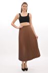 SORALLİNE KADIN PLİSOLEY ETEK 781 SÜTLÜKAHVE