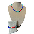 Uretti - Özlem 9422 5139 El Yapımı Hapishane İşi Kum Boncuk Kolye ve Bileklik Set