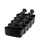 Omnipazar KRS-249 Plastik Pera Askılı Balkon Saksı 3.2 Lt Siyah 5 Adet