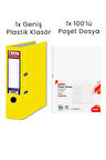 1 Adet Tigra Geniş Klasör 1 Adet Noki 100'lü Poşet Dosya Ofis Seti