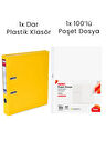 1 Adet Tigra Dar Klasör 1 Adet Noki 100'lü Poşet Dosya Ofis Seti