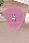 Damla, Pembe, Kalpli El, Desenli Mousepad, Bilek Destekli Konforlu Mousepad, Ergonomik Dizayn, Laptop Bilgisayar Aksesuarı