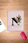 Dikdörtgen, N Harfi, Harfe Özel Mouse Pad, bilek destekli mousepad, konforlu mouse pad, kaymaz taban bilgisayar faresi pedi