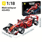 F1 FORMULA YARIŞ ARACI 6+ YAŞ 455 PARÇA PULL BACK ÇEK BIRAK LEGO YAPI BLOK HEDİYELİK OYUNCAK