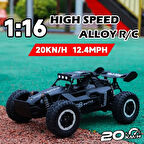 1:16 Off Road Şarjlı RC Uzaktan kumandalı SİYAH Arazi Aracı 5 Kanallı Çift Bataryalı 20 Km/s Hızında Hediyelik Oyuncak
