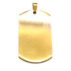 FerizZ Altın Kaplama İsim Yazılabilir Künye Kolye Ucu TGR-540