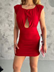 Pencereli mini mikro elbise s3843