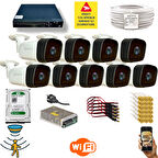 Qromax 9 Kamerali Set - Hareket Algilayan Gece Görüşlü 36 Ir Led 5mp Sony Lensli 1080p Full Hd Metal Kasa Güvenlik Kamerasi Seti 5236