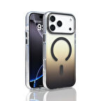 iPhone 17 Pro Max Kılıf Kablosuz Şarj Özellikli Şeffaf Transparan Renk Geçişli Toros Kapak