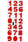 Sticker Kabartmalı Sticker Defter Planlayıcı Etiket (cb508) 16x7 cm- Kırmızı Sayılar Rakam
