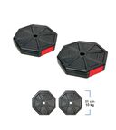 Tan Spor 20 KG (2x10 kg)Ağırlık Plakası Sekizgen Köşeli Palet (Kırmızı Kapaklı)