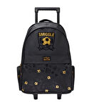 Petityu Smiggle Gold Futbol Toplu Siyah Çekçekli Okul Sırt Çantası
