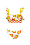 Güneş Desenli Fırfırlı UV50 Kız Çocuk Bikini Takımı By Nessi Byrd