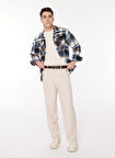 Ko Samui Oversize Lacivert Desenli Erkek Gömlek JSW G508 SINCE_DOWNTOWN OVER FIT