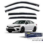 Honda Civic Fe1 Cam Rüzgarlığı 4lü Set Niken Kromlu 2021 ve Üstü