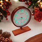 Fosforlu 3d Kabartma Rakam Eskitme Ahşap Ayaklı Ofis Salon Masa Saati