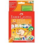 Faber-Castell Jumbo Üçgen Beyaz Gövde Boya Kalemi 12 Renk Yarım Boy