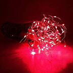 4 METRE KIRMIZI PİLLİ LED IŞIK KIRMIZI LED IŞIK KIRMIZI YILBAŞI AĞACI IŞIĞI KIRMIZI NOEL IŞIĞI PARLAK MODLU IŞIK