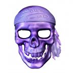 MOR İSKELET MASKESİ MOR KORSAN MASKESİ KURU KAFA MASKESİ KORKU MASKESİ CADILAR BAYRAMI MASKESİ