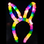 IŞIKLI TAVŞAN TACI RENKLİ IŞIKLI TAÇ PARTİ TACI RENKLİ TÜYLÜ KONSER ŞENLİK TACI HEAD BAND 2 ADET TAÇ