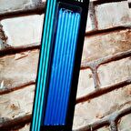 7 ADET PARLAK METALİK MAVİ İNCE UZUN PASTA MUMU MAVİ DOĞUM GÜNÜ MUMU MAVİ PASTA MUMU BLUE CANDLE