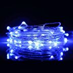 5 METRE SU GEÇİRMEZ MAVİ PİLLİ LED IŞIK SABİT YANAR MİCRO DÖKME LED ULTRA PARLAK CANLI MAVİ IŞIK