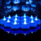 BLUE LED LİGHT CANDLES 24 ADET MAVİ LED IŞIKLI MUM MAVİ LED MUM MAVİ IŞIKLI MUM ROMANTİK DEKOR MUM