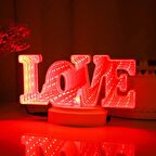 LOVE LED LİGHT 3D TUNNEL LAMP 3D IŞIKLI LOVE YAZISI USB+PİLLİ LED IŞIK DEKOR IŞIĞI YILBAŞI IŞIĞI