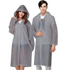50 ADET VIP UNISEX RAIN COAT OUTDOOR YAĞMURLUK 1.KALİTE ŞAPKALI ÇITÇITLI YAĞMURLUK GRİ YAĞMURLUK