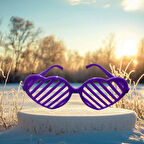 CHRİSTMAS PARTY PURPLE GLASSES KALPLİ MOR PARTİ GÖZLÜĞÜ MOR PANJUR GÖZLÜK MOR YILBAŞI PARTİ GÖZLÜĞÜ